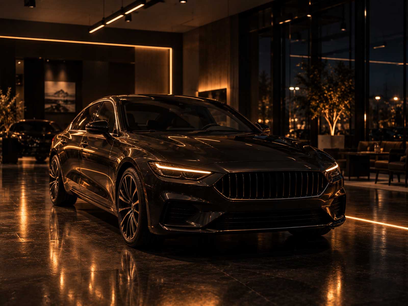 Automobil u izložbenom prostoru auto salona