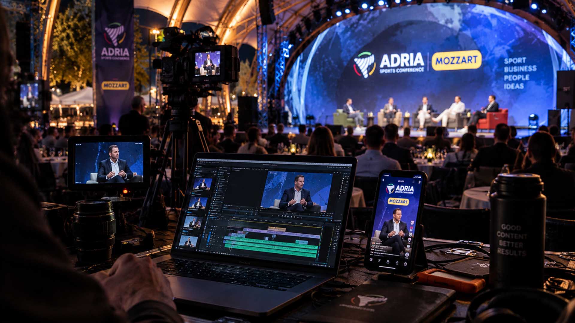 Radno mesto montažera između kamera i bine, Adria Sports Conference 2026