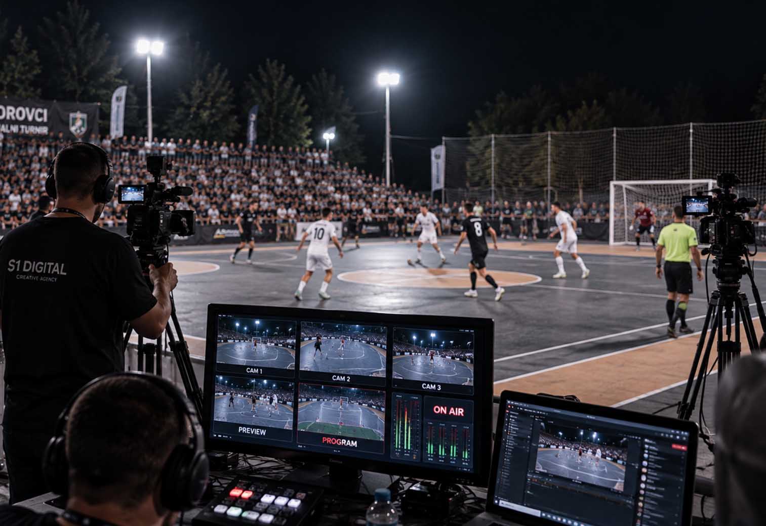 Režija prenosa uživo sa tri kamere na futsal turniru u Doborovcima