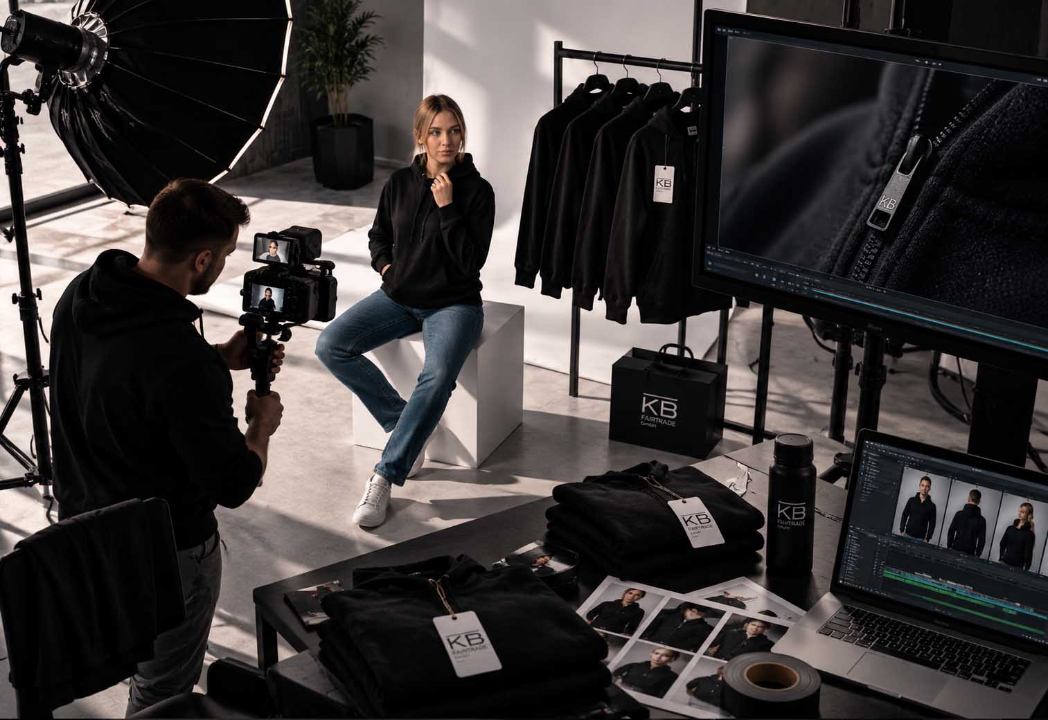 Studijsko snimanje videa za KB FairTrade — model, svetlo i oprema