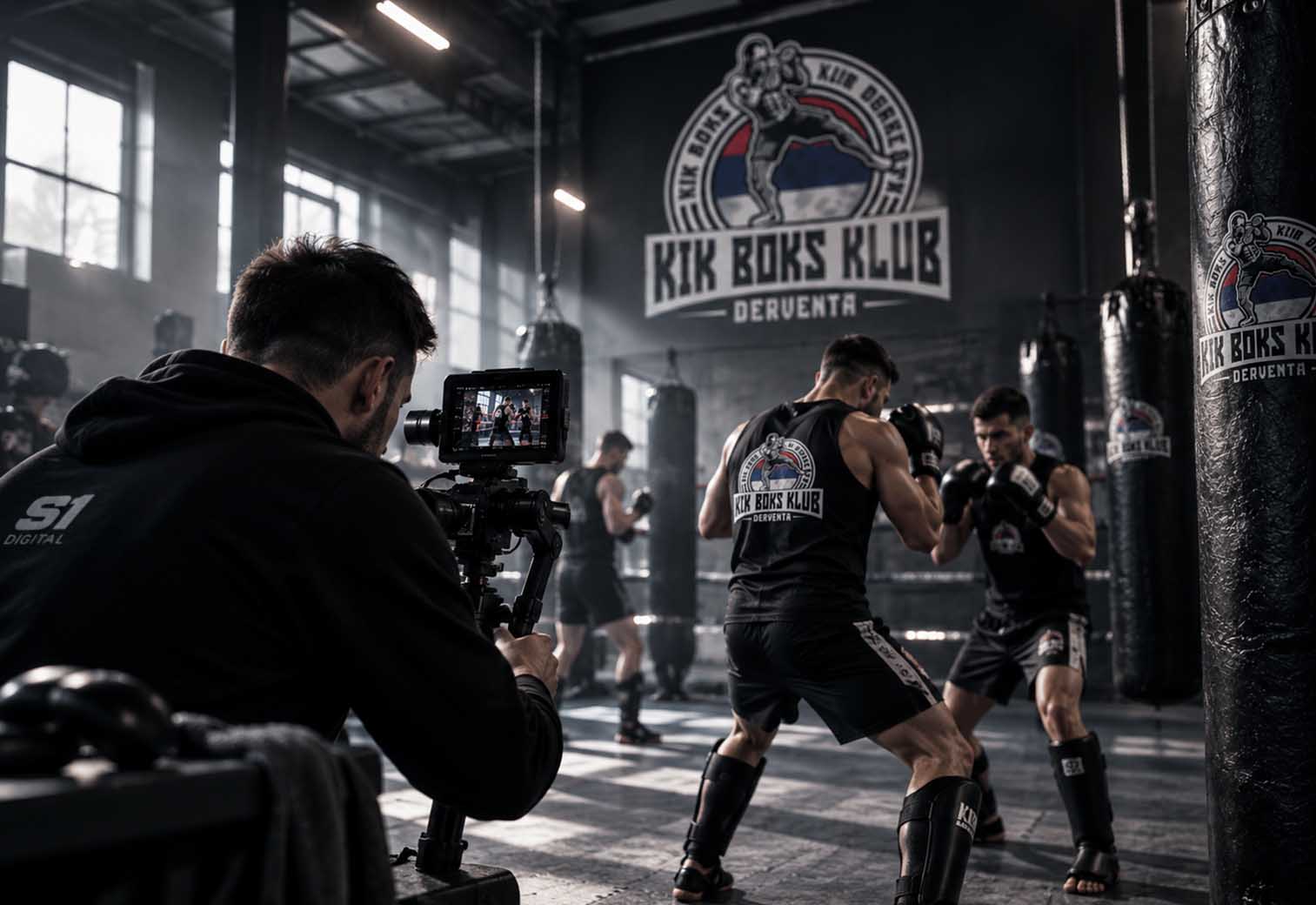 Snimanje treninga u sali Kik Boks Kluba Derventa