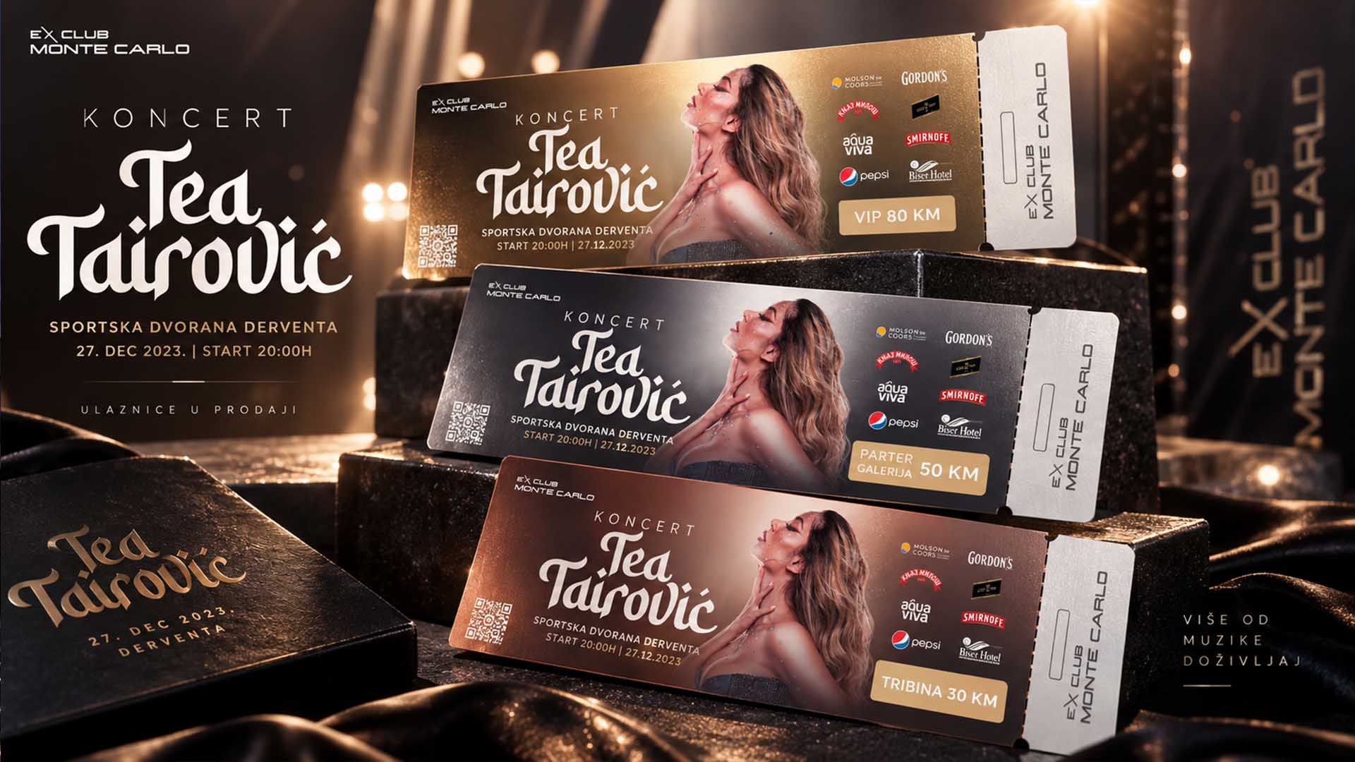 Ulaznice za koncert Tee Tairović u Derventi, tri kategorije