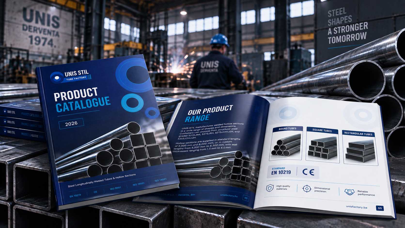 Katalog proizvoda UNIS-STIL u pogonu fabrike čeličnih cevi u Derventi