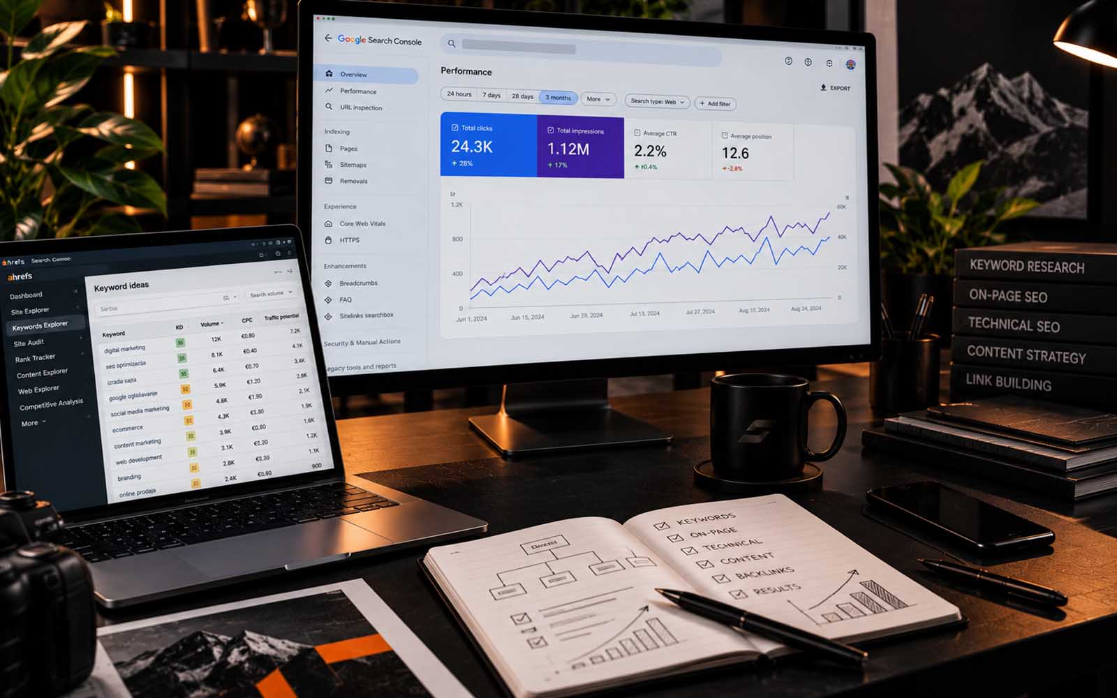 Google Search Console i analiza ključnih reči na dva ekrana